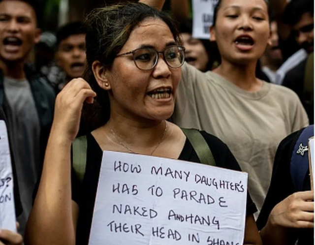 Protesto contra violência contra as mulheres