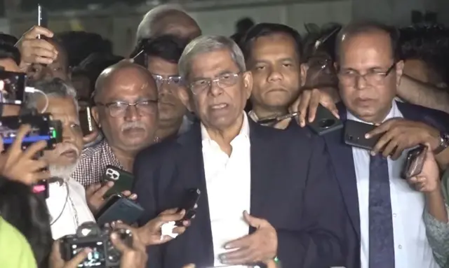 বৈঠক শেষে বিএনপি মহাসচিব মির্জা ফখরুল ইসলাম আলমগীর