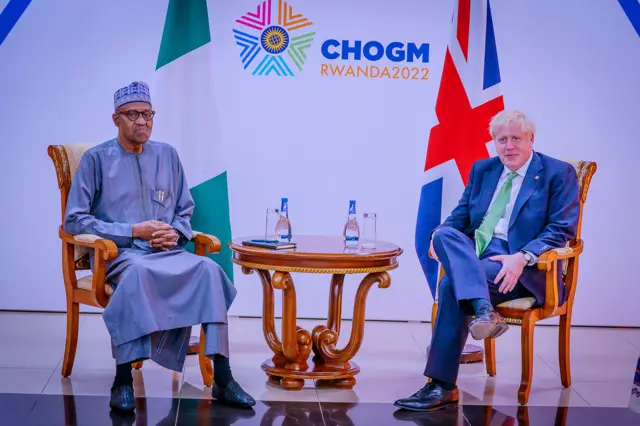 Buhari da Boris Johnson a taron CHOGM