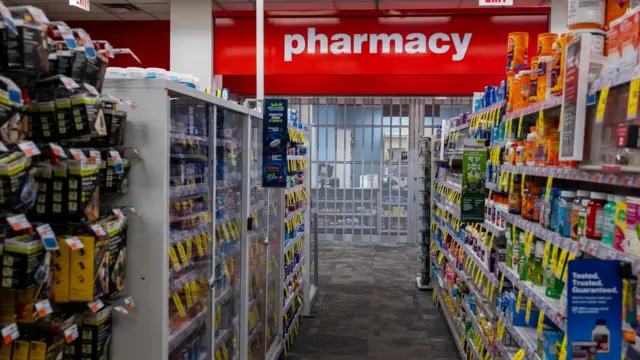 File image of the interior of a pharmacy in the US