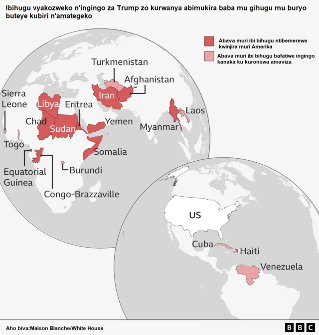 Ibihugu vyakozweko n'ingingo za Trump zo kurwanya abimukira baba mu gihugu mu buryo buteye kubiri n'amategeko
