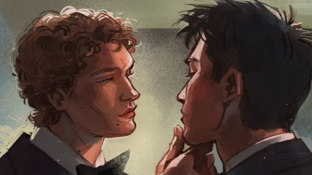 粉絲創作的插畫中，謝恩與伊利亞穿著黑色無尾禮服，重現《烈愛對決》中的一個場景