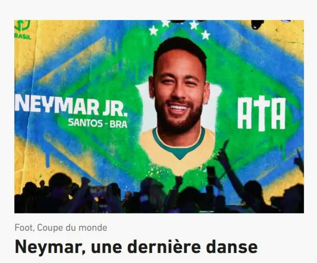 Matéria do L'Équipe com título "Neymar, uma última dança"