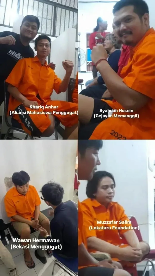 empat aktivis yang ditahan polisi.