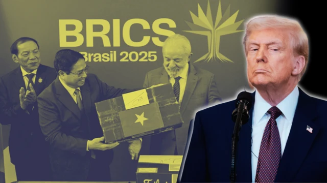 Tổng thống Donald Trump hôm 7/7 đã tuyên bố rằng Mỹ sẽ áp mức thuế bổ sung 10% đối với bất kì quốc gia liên kết với những gì ông gọi là chính sách chống Mỹ của BRICS Tổng thống Donald Trump hôm 7/7 đã tuyên bố rằng Mỹ sẽ áp mức thuế bổ sung 10% đối với bất kì quốc gia liên kết với những gì ông gọi là chính sách chống Mỹ của BRICS