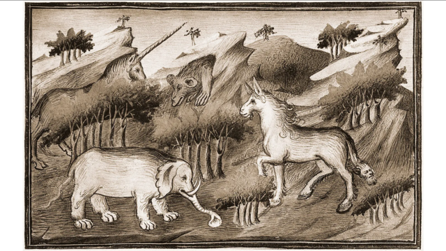 Ilustração com animais mitológicos