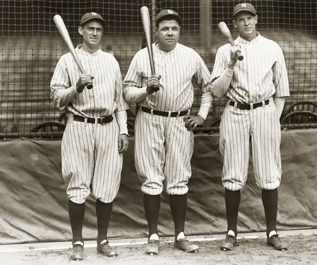 Foto histórica de jogadores do Yankees 