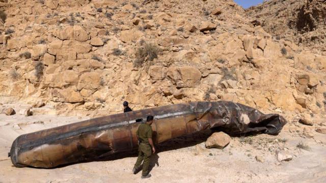 صاروخ إيراني سقط في إسرائيل
