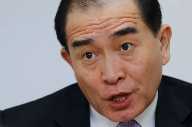 Tae Yongho en una rueda de prensa en 2019