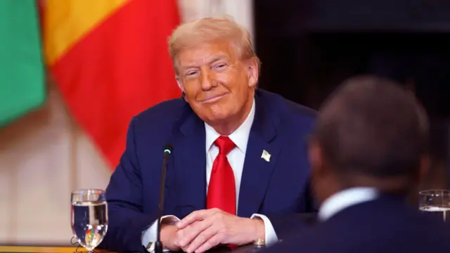 Дональд Трамп во время встречи с лидерами африканских стран