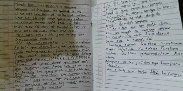 Surat wasiat yang disinyalir ditulis EN mengungkap permasalahan keluarga yang dia hadapi.