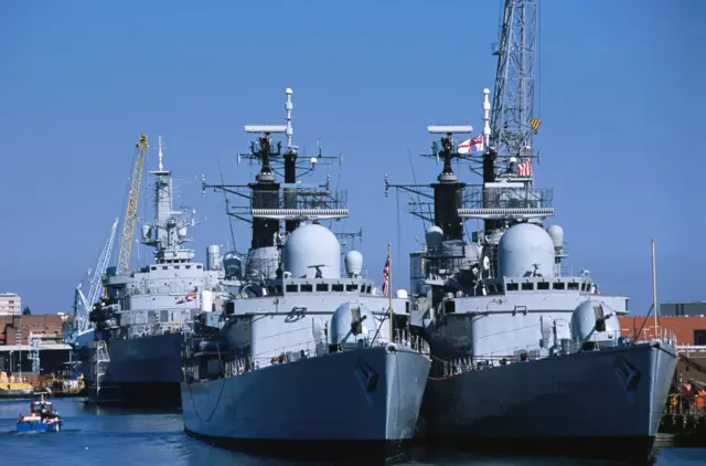 Navires de guerre de la Royal Navy du Royaume-Uni.
