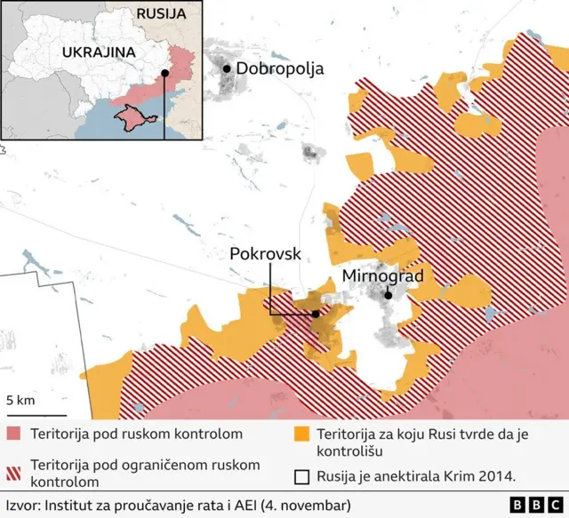 mapa pokrovska, pokrovsk, bitka za pokrovsk