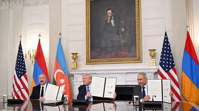 رهبران ارمنستان، آمریکا و جمهوری آذربایجان