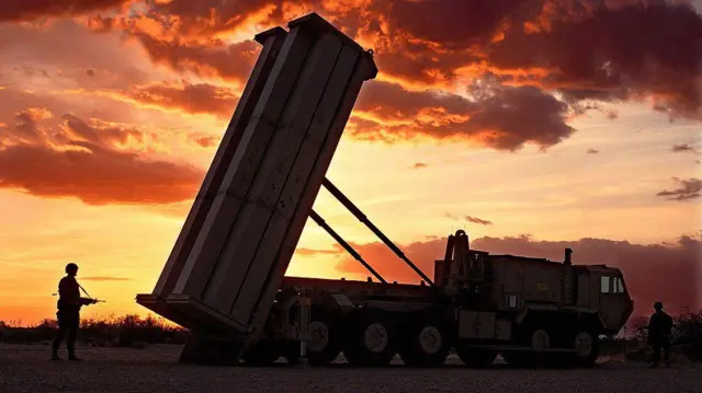  "THAAD'' anti-missile defense rocket, seen this file photo, due to a commercial power failure, the Defense Department said.