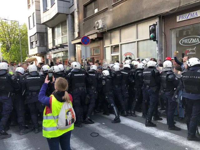 studenti, policija, protest, RTS