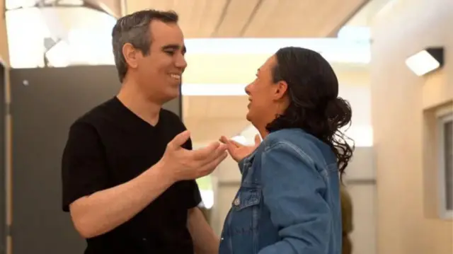 Israeli hostage Omri Miran embrace im wife afta dem release am and e reunite wit im family