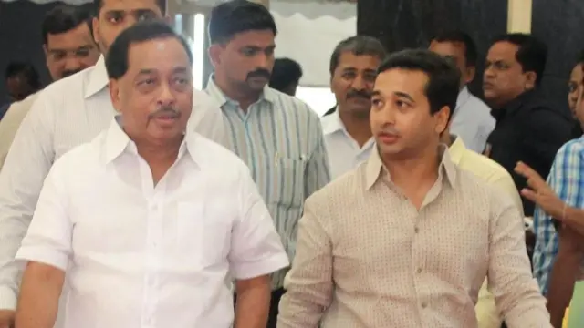 नितेश राणे आणि नारायण राणे 