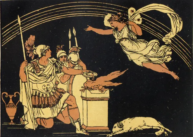 في الأساطير الإغريقية كانت إيريس إلهة قوس المطر تحمل الرسائل من الآلهة إلى البشر