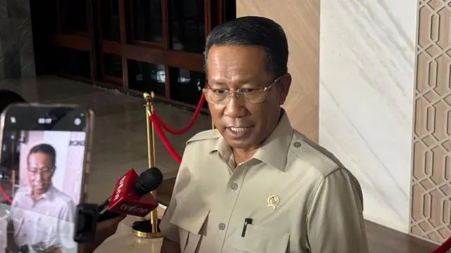 Menkum Supratman Andi Agtas saat ditemui di Gedung DPR, Senayan, Jakarta, Senin (25/5/2026). 