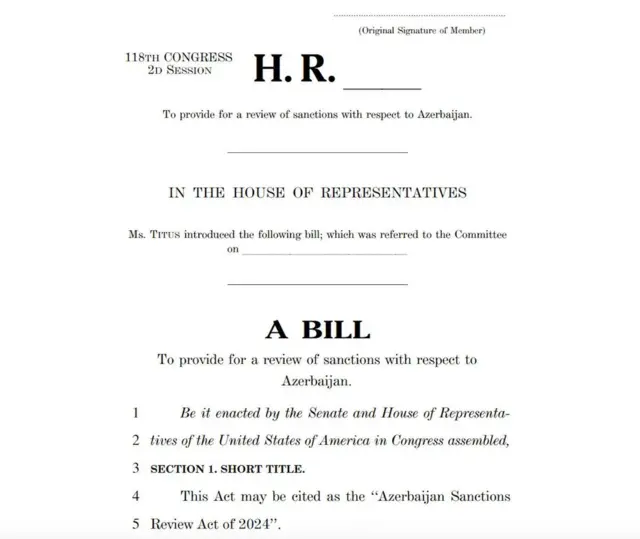 azərbaycan, sanksiya, qanun layihəsi, ABŞ