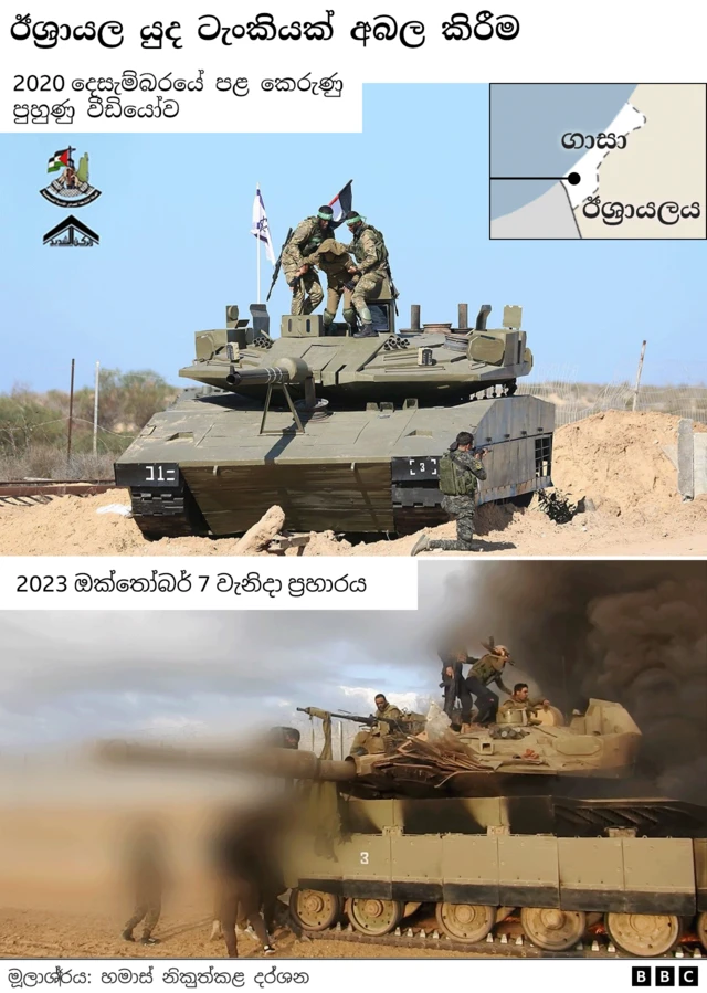 Images of Hamas capturing tank crew members