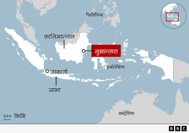 इन्डोनेशियाको नयाँ राजधानी सारिएको ठाउँ