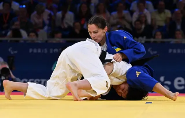 柔道女子48キロ級(全盲)の決勝を戦う半谷静香