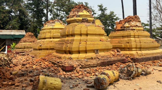 المعابد البوذية المتضررة