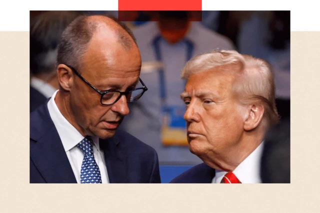 Friedrich Merz ao lado de Donald Trump 