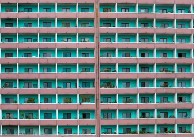 Apartamentos en el centro de Pyongyang.