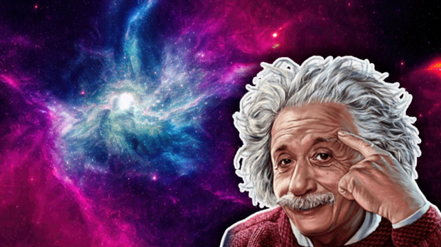 รูปไอน์สไตน์กับจักรวาล 