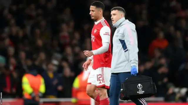 William Saliba neva play for Arsenal since im comot by force from field against Sporting for di Europa League on 16 March