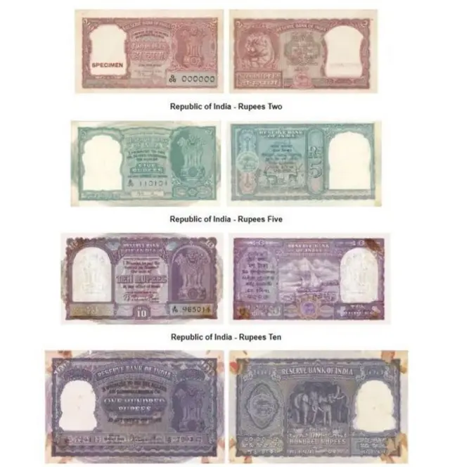 અશોકસ્તંભની આકૃતિવાળી ચલણી નોટો