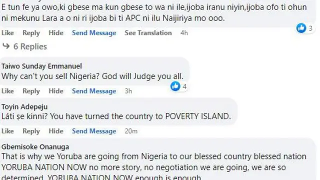 Ohun tí àwọn ènìyàn ń sọ lórí ayélujára 