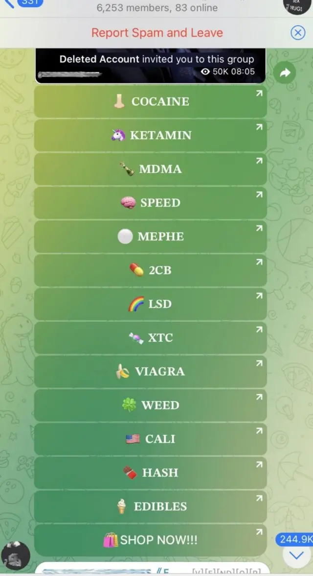 6235 सदस्य असलेल्या चॅनलवर अंमली पदार्थांची विक्री केली जाते