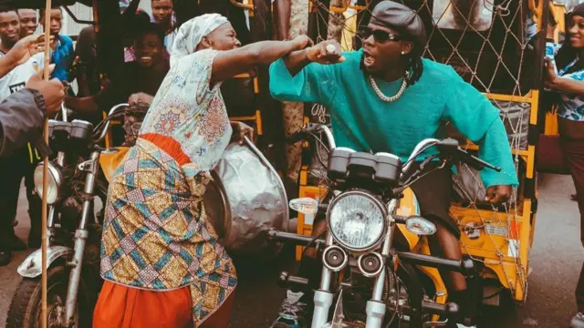 scene from the music video shoot for stonebwoy's hit song - Jejereje