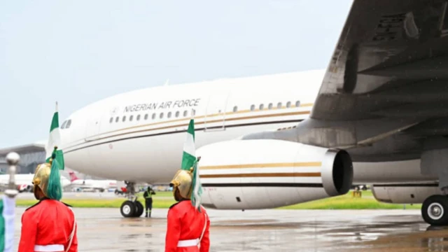 Nigeria’s President heads for France in newly acquired $100m aircraft ...