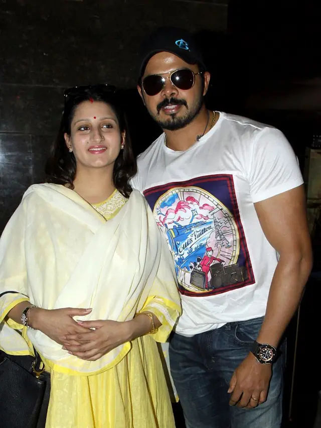 ਸ਼੍ਰੀਸ਼ੰਤ ਆਪਣੀ ਪਤਨੀ ਭੁਵਨੇਸ਼ਵਰੀ ਦੇ ਨਾਲ