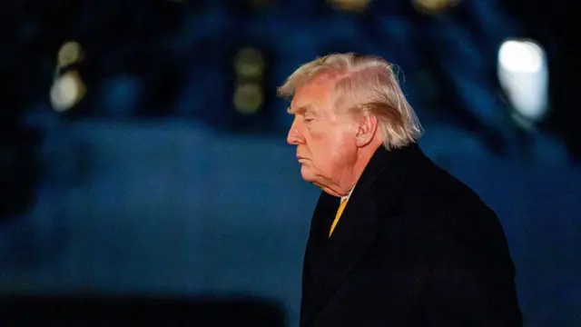 سار الرئيس الأمريكي دونالد ترامب في الحديقة الجنوبية للبيت الأبيض بعد وصوله على متن طائرة 