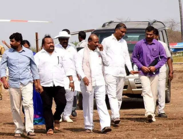 మేడిగడ్డ వద్ద బీఆర్ఎస్ మంత్రులు, నేతలు