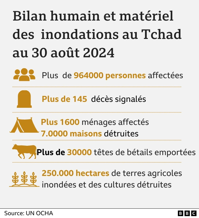 Près d'un million de personnes affectées au Tchad