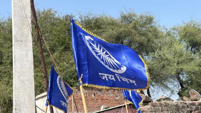 संघराज वाघमारे यांच्या घरावरील झेंडा.