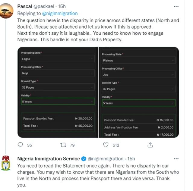 Passport price for Nigeria