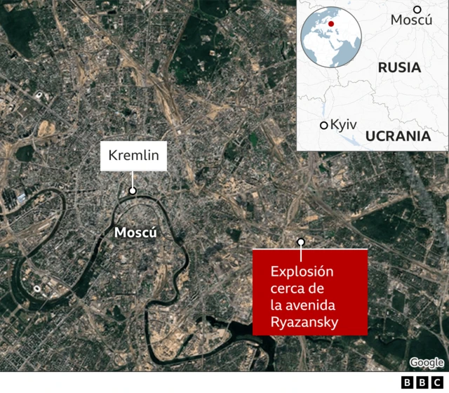 Mapa localiza atentado en Moscú 