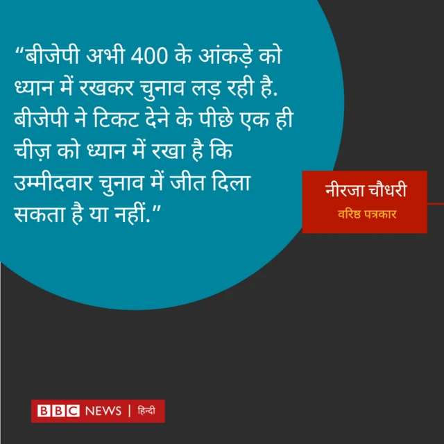 बीजेपी के उम्मीदवारों की सूची पर वरिष्ठ पत्रकार नीरजा चौधरी का बयान 
