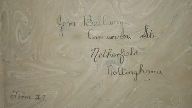 The inscription inside a diary, owned by a Netherfield resident, was written in the 1940s.