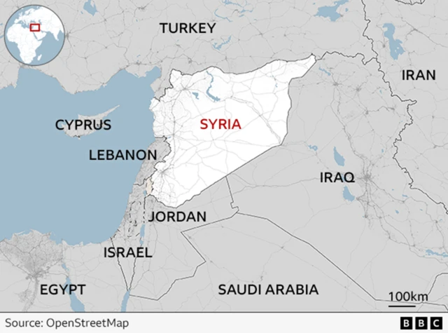 Tasawirar da ke nuna inda Syria take 