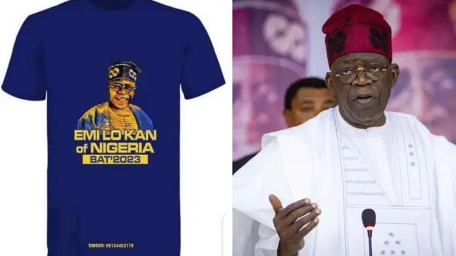 Aworan aṣọ ti wọn kọ emi lo kan si ati aworan Tinubu