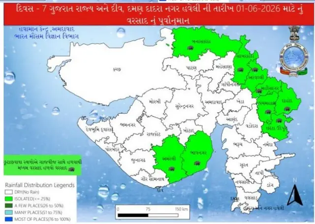 બીબીસી ગુજરાતી હવામાન ચોમાસું વરસાદ ગુજરાત તાપમાન ગરમી